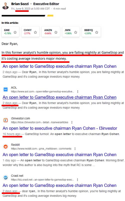 Forget Gamestop: News media publishes an “open letter” to chairman Ryan Cohen. In it, they are very concerned about how Gamestop is “costing average investors major money”.