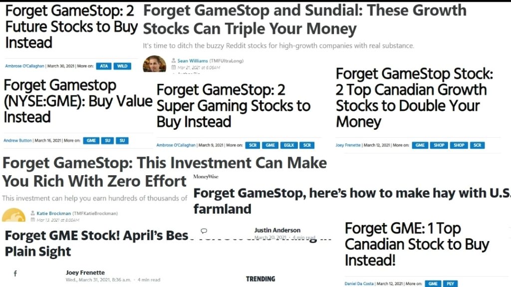 Forget Gamestop: Article after article keeps getting published by different news groups on a daily basis and around the clock telling people to “Forget Gamestop”.