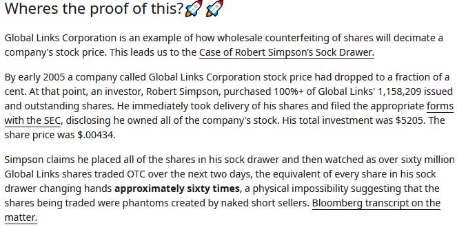 What is Naked short selling: A story about how 100% shares of a company were purchased and held by 1 individual, and the next 2 days over 60 MILLION shares were traded.