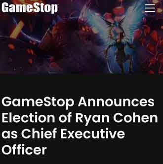 Ryan Cohen is elected as CEO of GameStop. It is also worth noting he will get ZERO ($0) compensation. He is literally working for free.